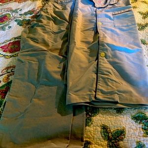 Pale blue with dark blue piping Brooks Brother’s pajama set  size large
